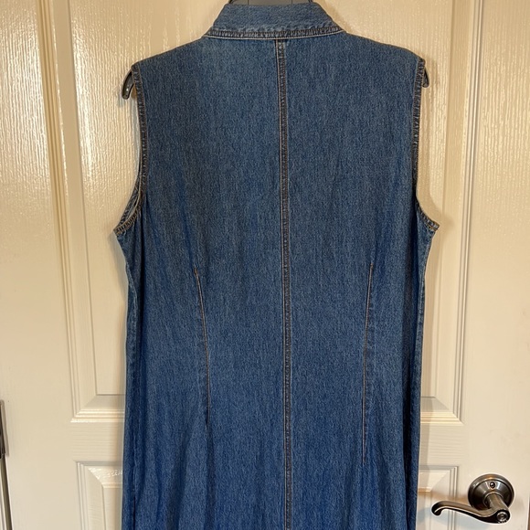 Vintage Sleeveless Denim MIDI Dress Sz L - Picture 12 of 12